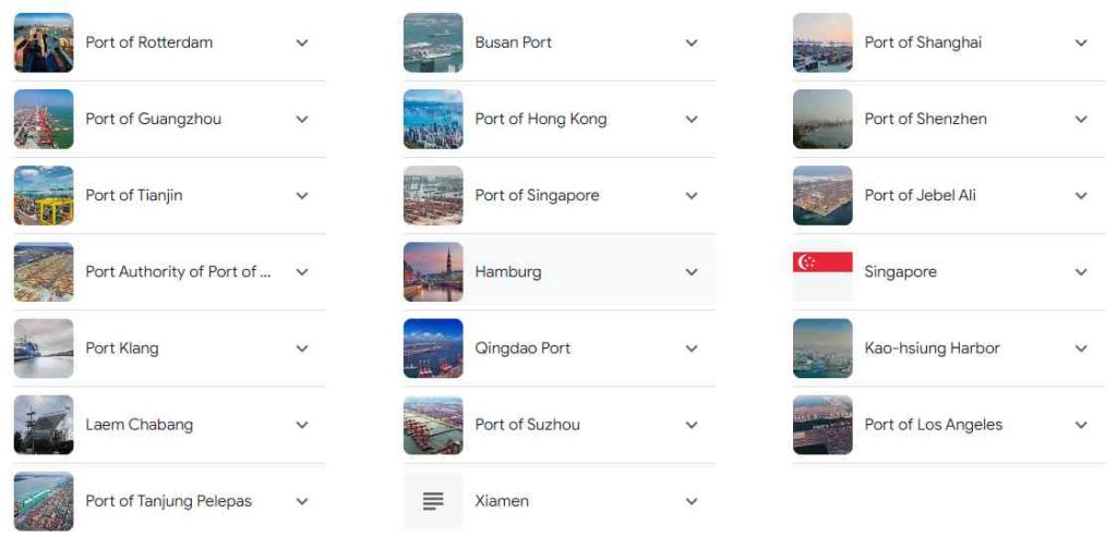 Top 10 most popular ship discharge Seaports in the world